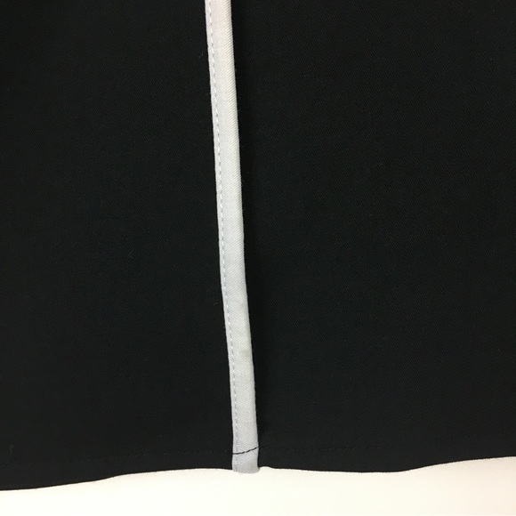 NWT Modcloth Black Pencil Mini Skirt White Piping Stripes Stretch 2 - Picture 5 of 12